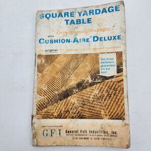 Vintage Square Yardage Table Cushion-Aire Deluxe Guide Booklet